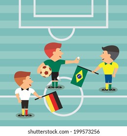 Captain of soccer football team Brazil and Germany ready to work