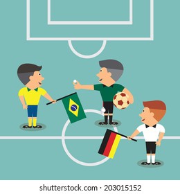 Captain of soccer football team Brazil and Germany ready to work