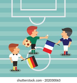 Captain of soccer football team France and Germany ready to work