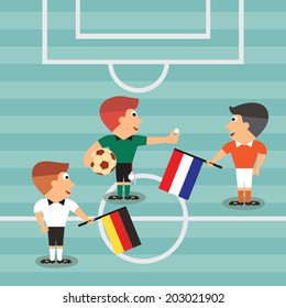 Captain of soccer football team Netherlands and Germany ready to work