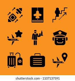 captain, stairs, service and tourist icon set. Vector illustration for web and design.
