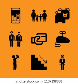 captain, technology, child and network icon set. Vector illustration for web and design.