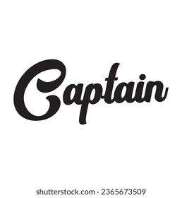 captain text lettering on white background.