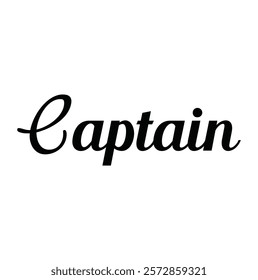 captain text lettering for T-shirt and other use on white  background.