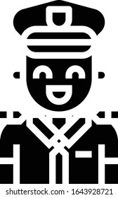 Captain - Transportation icon set. High quality solid vector illustration for website and mobile application.