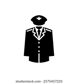 Captain uniform silhouette icon vector design.