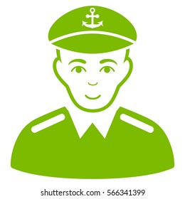 Captain vector icon. Flat eco green symbol. Pictogram is isolated on a white background. Designed for web and software interfaces.