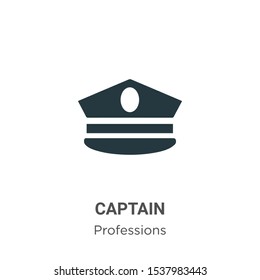 Captain vector icon on white background. Flat vector captain icon symbol sign from modern professions collection for mobile concept and web apps design.