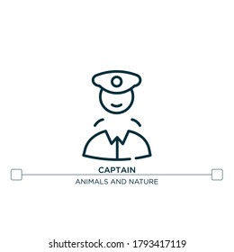 captain vector line icon. Simple element illustration. captain outline icon from sea life set concept. Can be used for web and mobile
