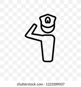 captain vector linear icon isolated on transparent background, captain transparency concept can be used for web and mobile