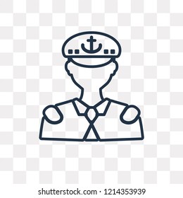Captain vector outline icon isolated on transparent background, high quality linear Captain transparency concept can be used web and mobile