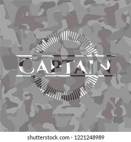 Captain written on a grey camouflage texture