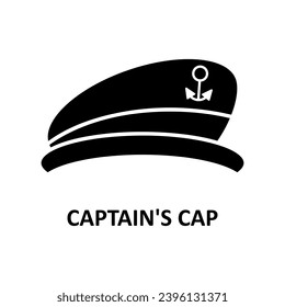 Icono De La Gorra Del Capitán. icono de la gorra del capitán. Diseño web, aplicaciones, diseño creativo en fondo blanco..eps