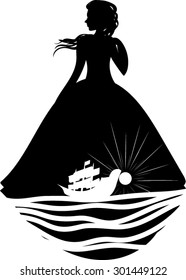 Captains Daughter - Silhouette - Vector Illustration  