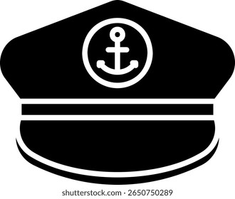 Captain's Hat with Anchor Icon