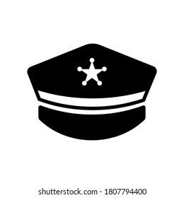 Captain's hat icon on white background