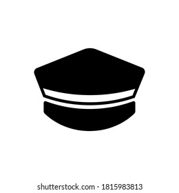 Captain's hat icon on white background