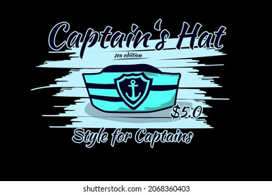 captains hat silhouette vintage design