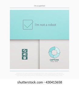 Captcha is a Completely Automated Public Turing test to tell Computers and Humans Apart. vector technology icons. internet security concept material design banner web login button. vector Captcha icon