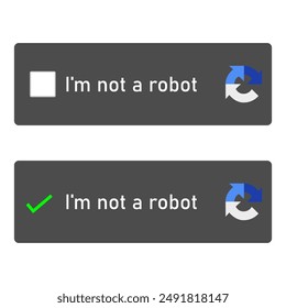 The captcha is dark, on a white background, a human test, I'm not a robot