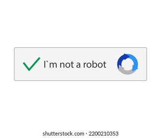 Captcha icon, I am not a robot. Flat vector illustration isolated on white background.