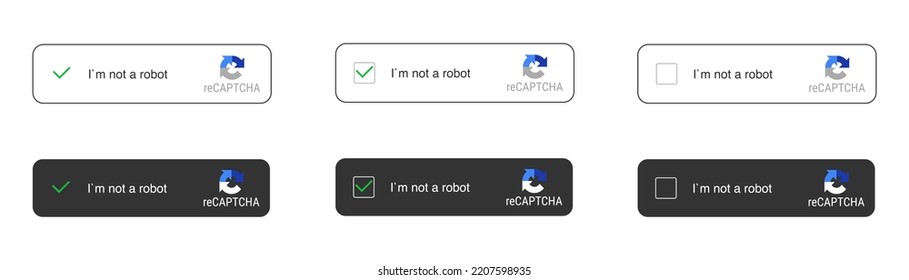 Captcha icon. I am not a robot. Vector computer code. I m not a robot button. Vector web button. Stock vector Illustration for website or application.