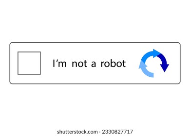 Captcha icon. Web site protection. Person verification. Im not a robot button. Vector captcha icon. Vector illustration. EPS 10.