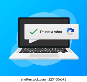 Captcha i am not a robot vector computer code. Vector illustration.