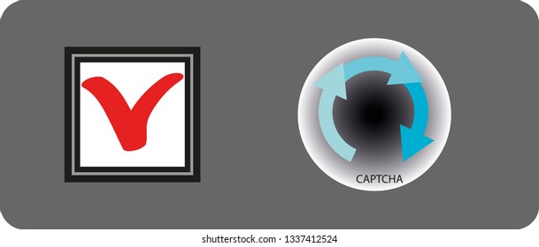 captcha sign on gray background