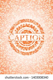 Caption abstract orange mosaic emblem