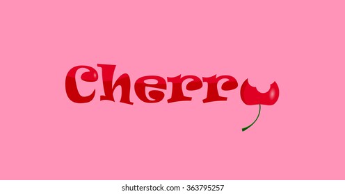 Caption cherry on a pink background