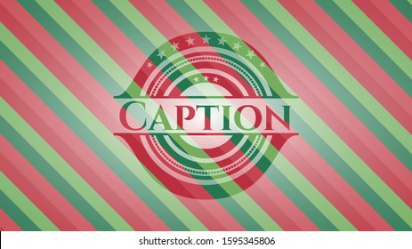 Caption christmas badge. Vector Illustration. Detailed.