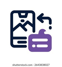 ícone duotônico da legenda. Ícone vetorial moderno e elegante para sites, aplicativos móveis, materiais de marketing e design corporativo. Totalmente dimensionável e pronto para uso.