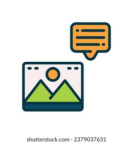 caption filled color icon. vector icon for your website, mobile, presentation, and logo design.