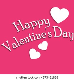 Caption greetings Happy Valentine's Day on pink background 