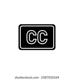 caption icon Simple thin line logo