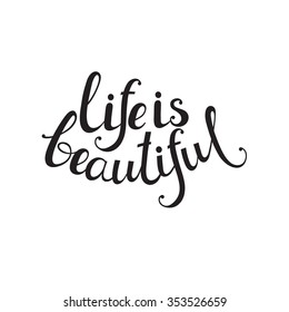 Caption Life Beautiful Handdrawn Letter Modern Stock Vector (Royalty ...