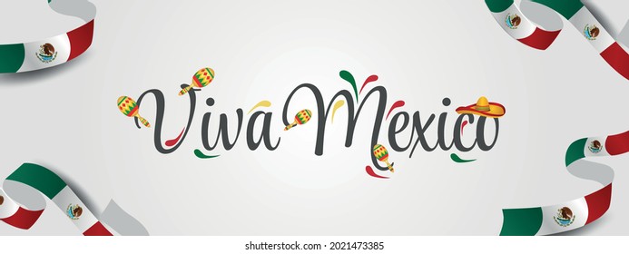 Caption: Mexican Independence Day, September 16. Vector illustration, fireworks balloons and ribbons with mexico flag. Realistic vector.