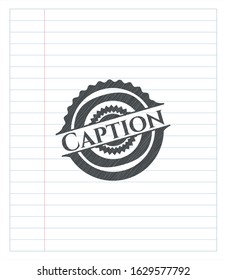 Caption pencil strokes emblem. Vector Illustration. Detailed.