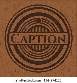 Caption realistic wooden emblem