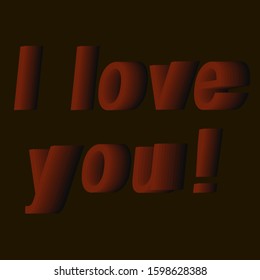 The caption of the text I love you. Express our emotions, love, love, feelings. Inscription for project, site, presentation, business.