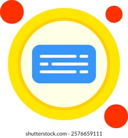 Captions Button Flat Style Icon Design