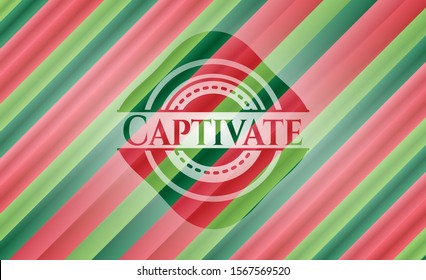 Captivate christmas badge background. Vector Illustration. Detailed.