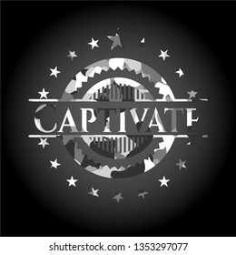 Captivate on grey camouflage pattern