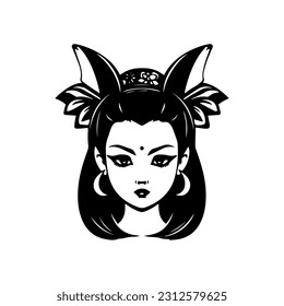 Captivate your audience with a hand drawn logo design illustration of a Japanese geisha girl, symbolizing beauty, tradition, and mystique.