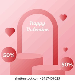 Captivate your audience on Valentine's Day with this elegant display podium mockup. Showcase your products, promos, or love-themed content in style.