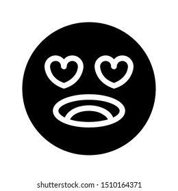 captivated expression icon with glyph style and 64 px base. Suitable for website design, logo, app and ui.