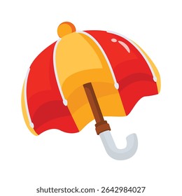 Um ícone 2d cativante de design de guarda-chuva clássico