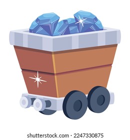A captivating 2d icon of diamond cart 