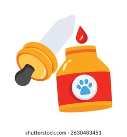 A captivating 2d icon of pet drops bottle